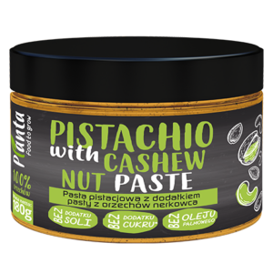Pasta pistacjowa z dodatkiem 50% pasty z orzecha nerkowca